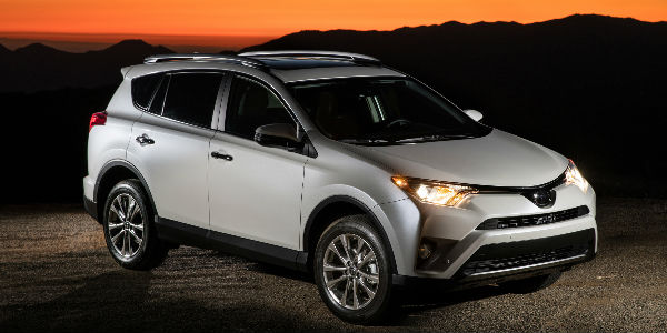 Silver 2017 Toyota RAV4 Limited Exterior at Dusk