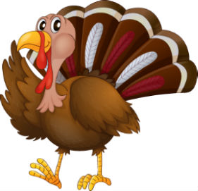 Cartoon Thanksgiving Turkey on White Background Waving
