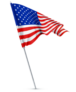 Animated American Flag on White Background