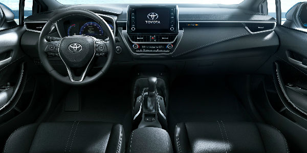 2019 Toyota Corolla Hatchback Dashboard, Steering Wheel and Toyota Entune 3.0 Touchscreen Display