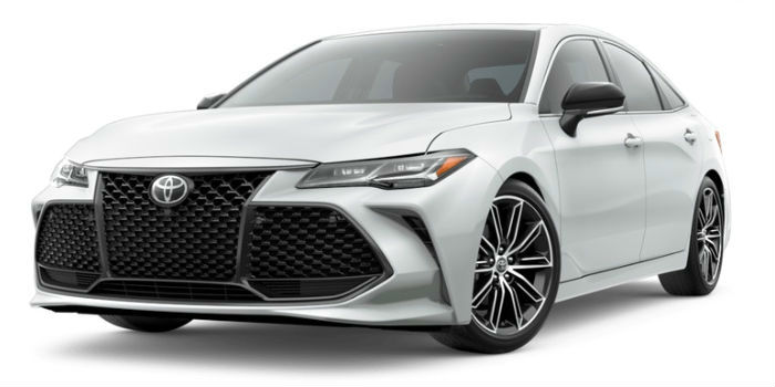 Wind Chill Pearl 2019 Toyota Avalon Exterior on a White Background