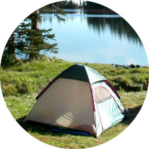 Picture of a Tent Next to a Lake