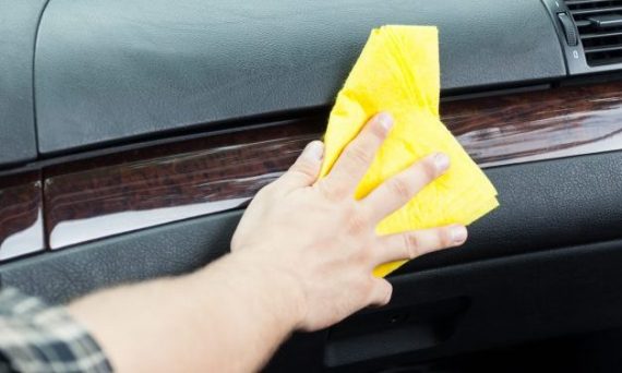 cleaning dash of vehicle